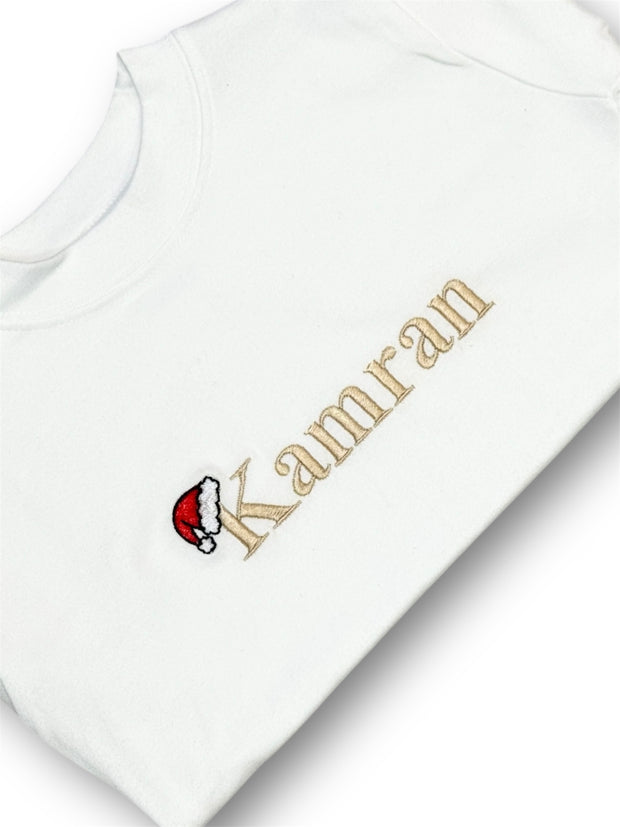 Santa Hat - Name - EMBROIDERED-