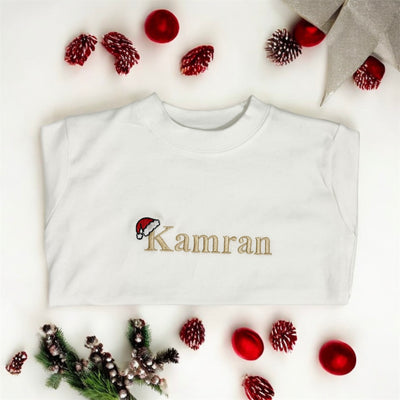 Santa Hat - Name - EMBROIDERED-