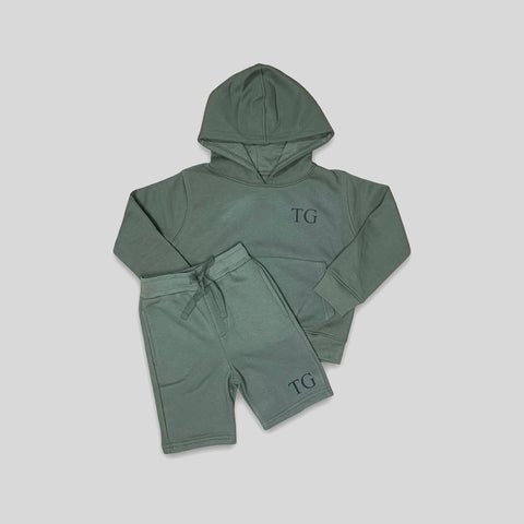 Pull-on Hoodie with Fleece Shorts.