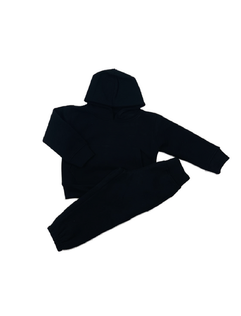 Black Pull-on Hoodie with Fleece Joggers