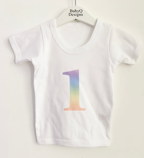 Ombré Rainbow Number T-shirt