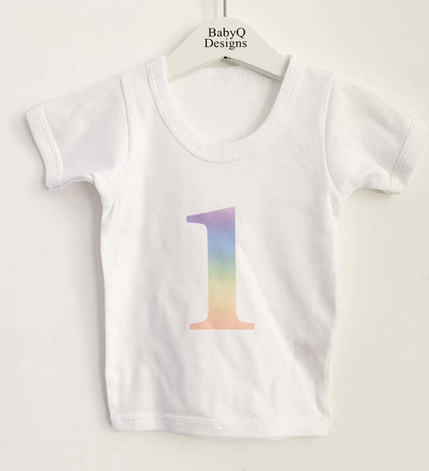 Ombré Rainbow Number T-shirt